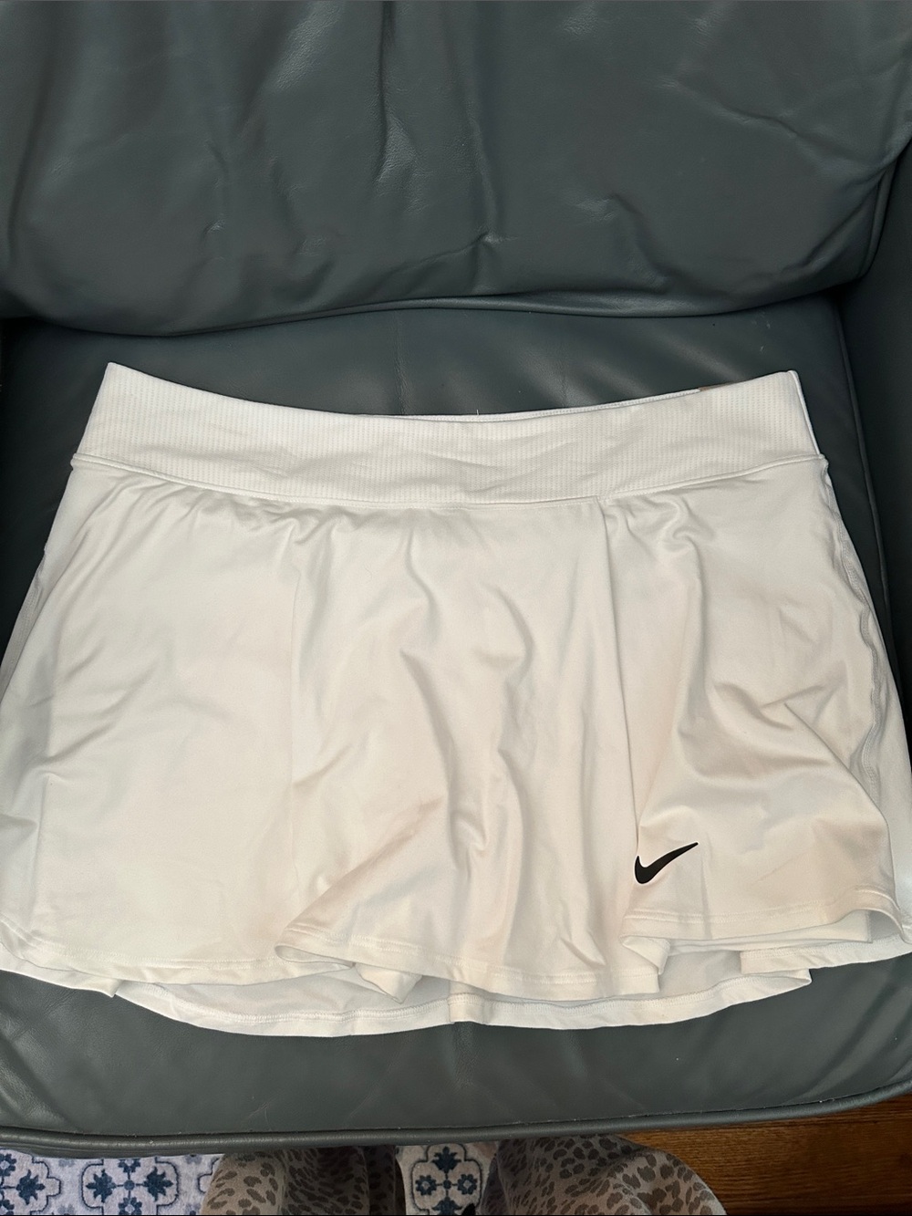 Nike White Women's Tennis Skort with Black Swoosh